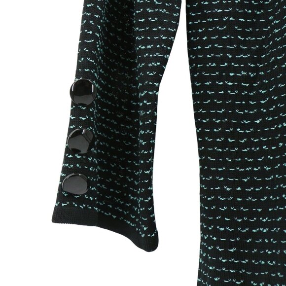Ming Wang Lined Mint Green Black Textured Knit Jacket 0X - Picture 2 of 5